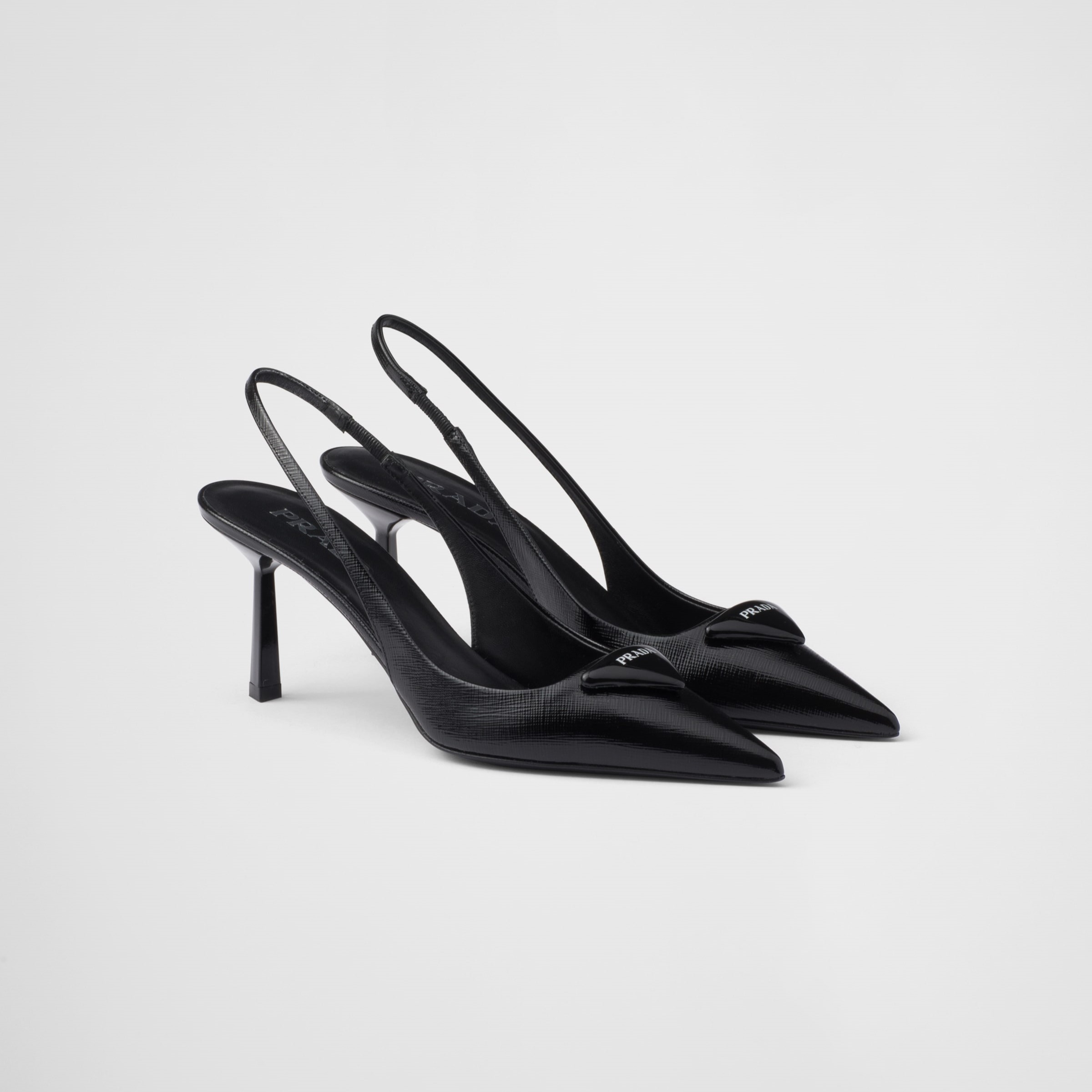 SAFFIANO PATENT LEATHER SLINGBACK PUMPS