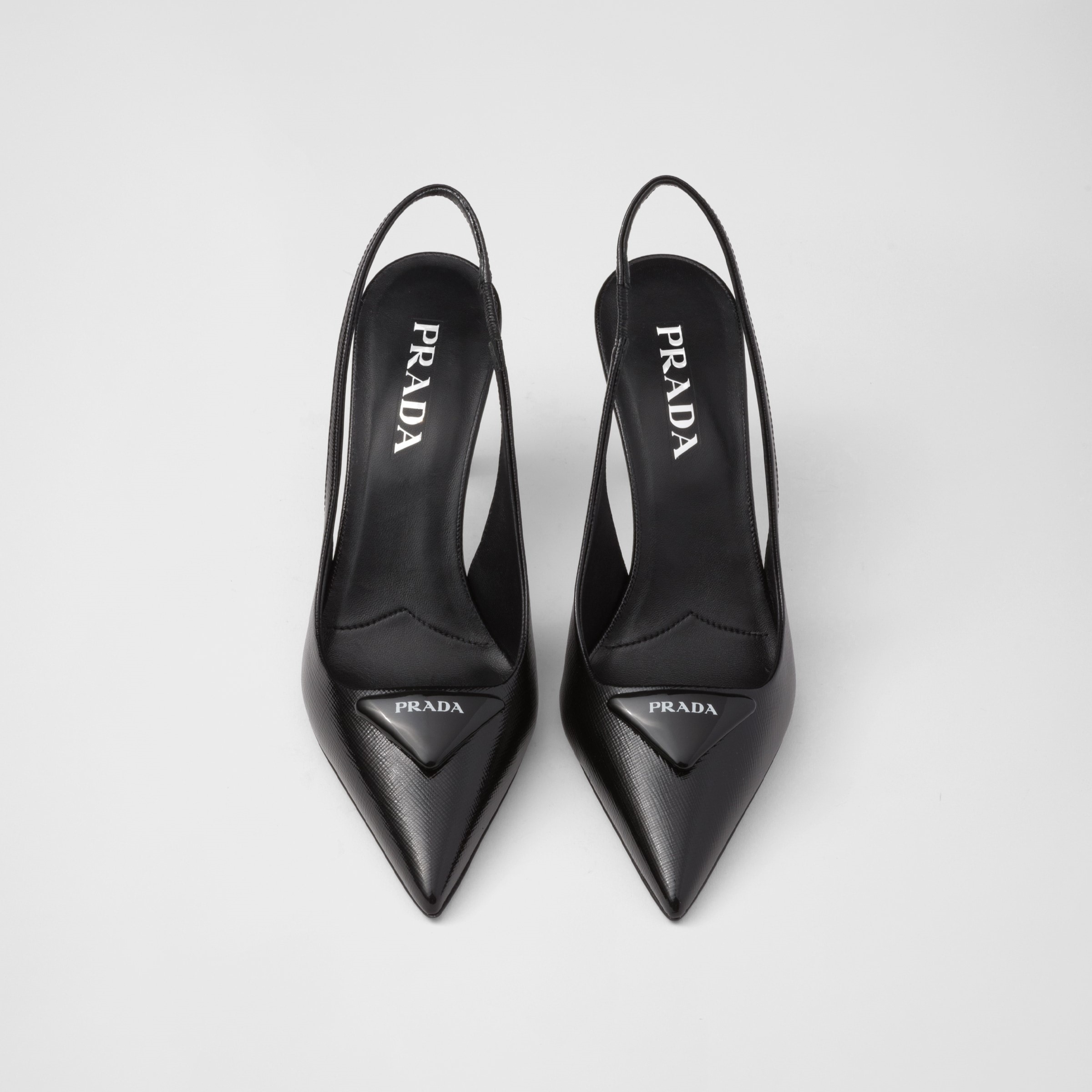 SAFFIANO PATENT LEATHER SLINGBACK PUMPS