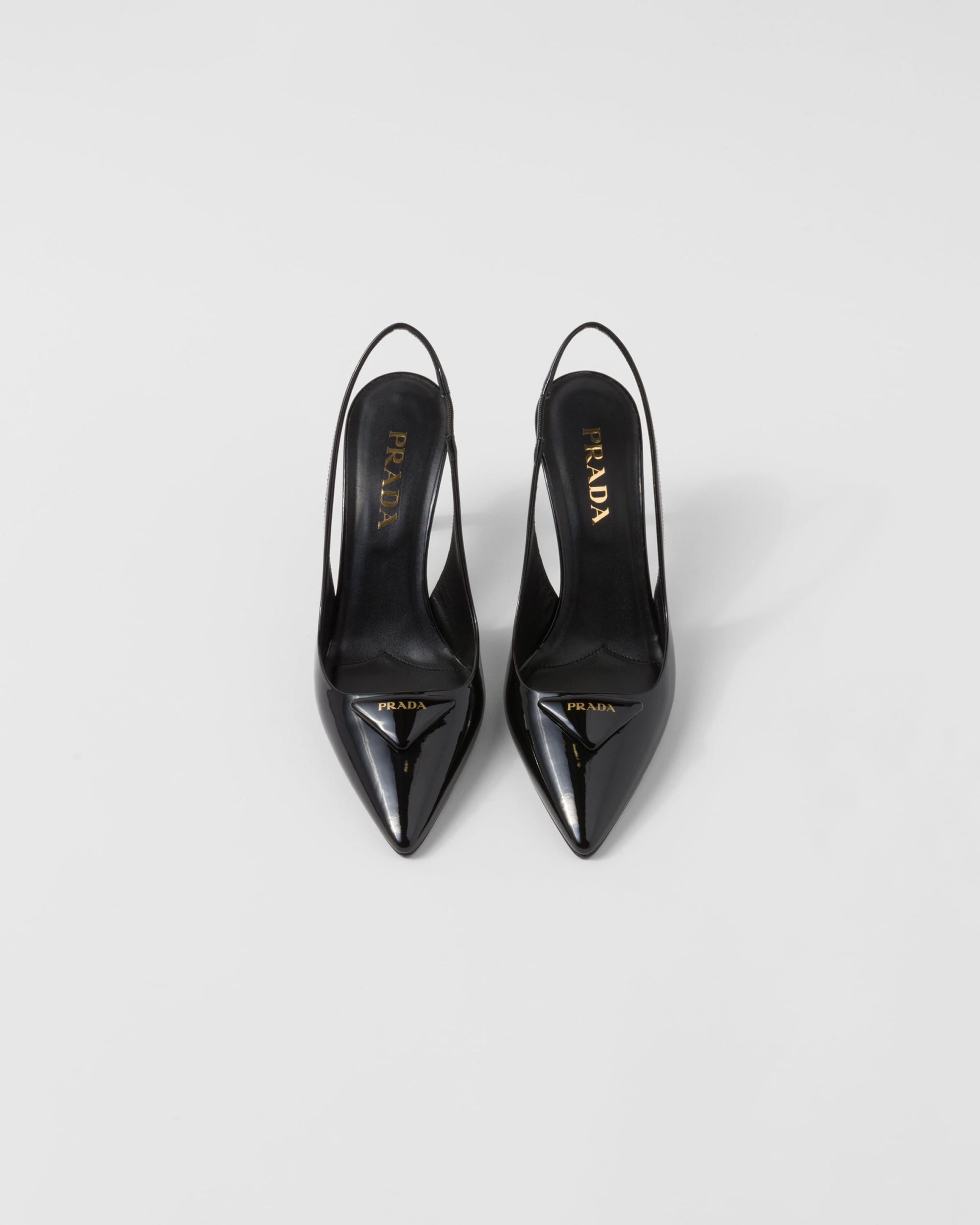 PATENT LEATHER SLINGBACK PUMPS, BLACK