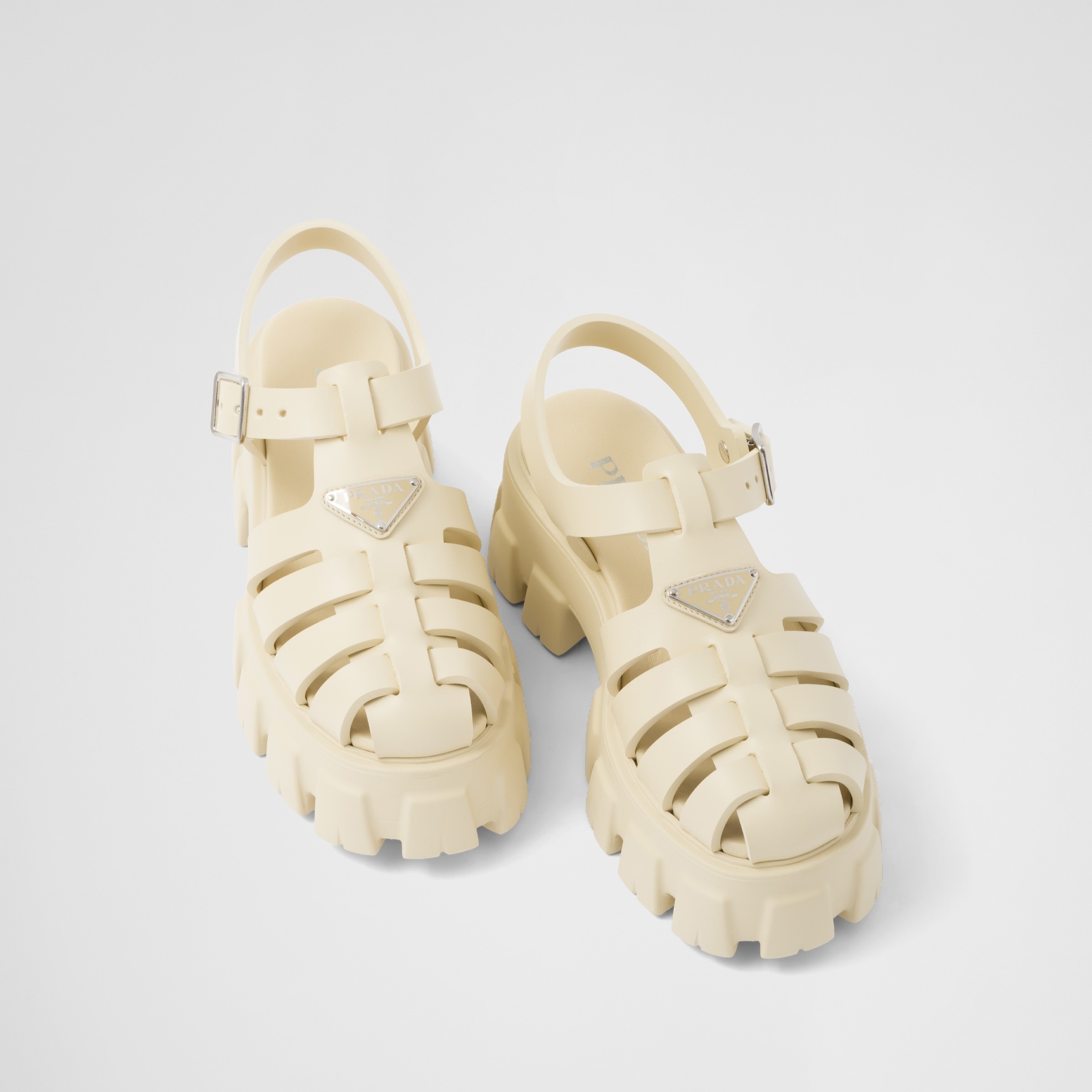 RUBBER MONOLITH SANDALS, QUARTZ