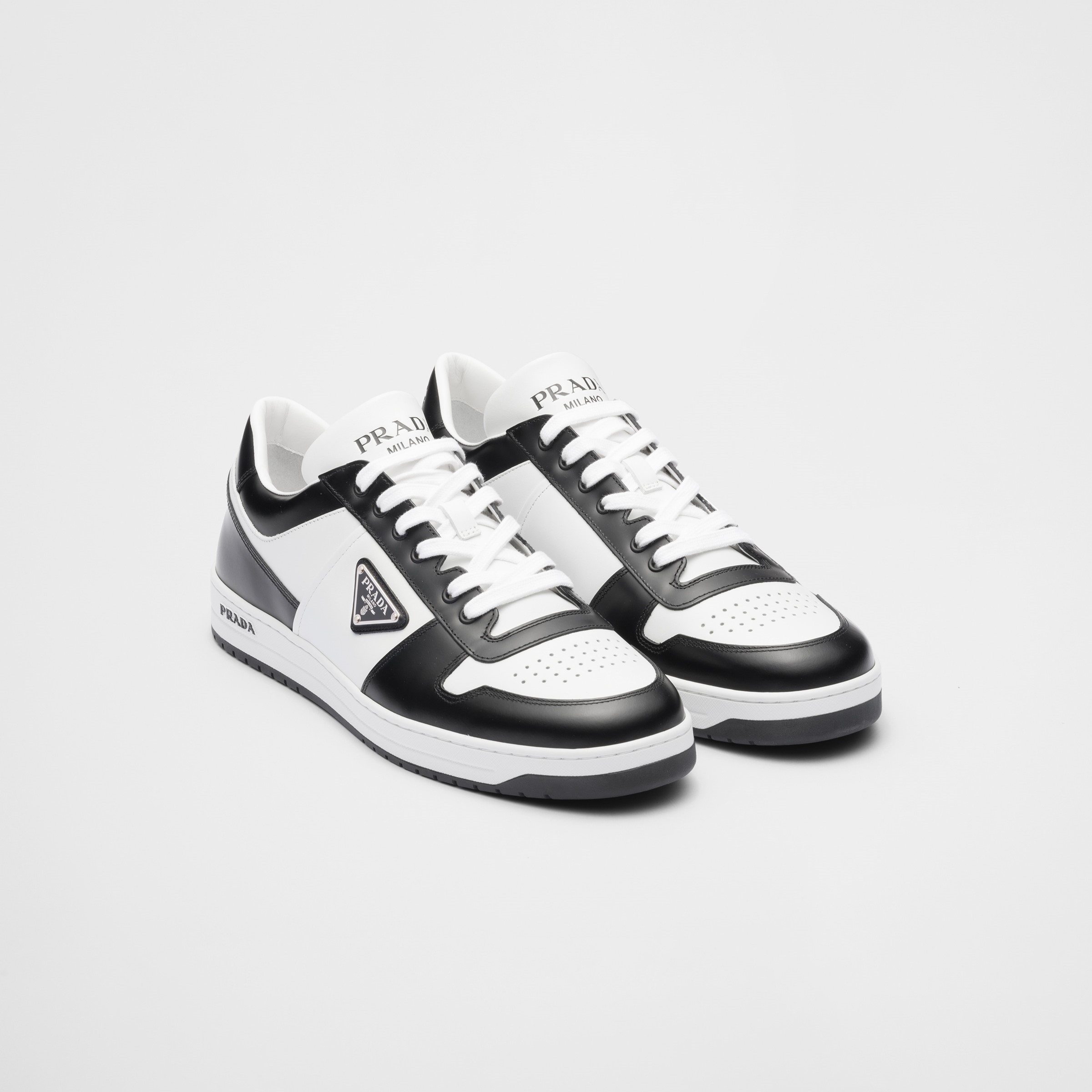 DOWNTOWN LEATHER SNEAKERS, WHITE/BLACK