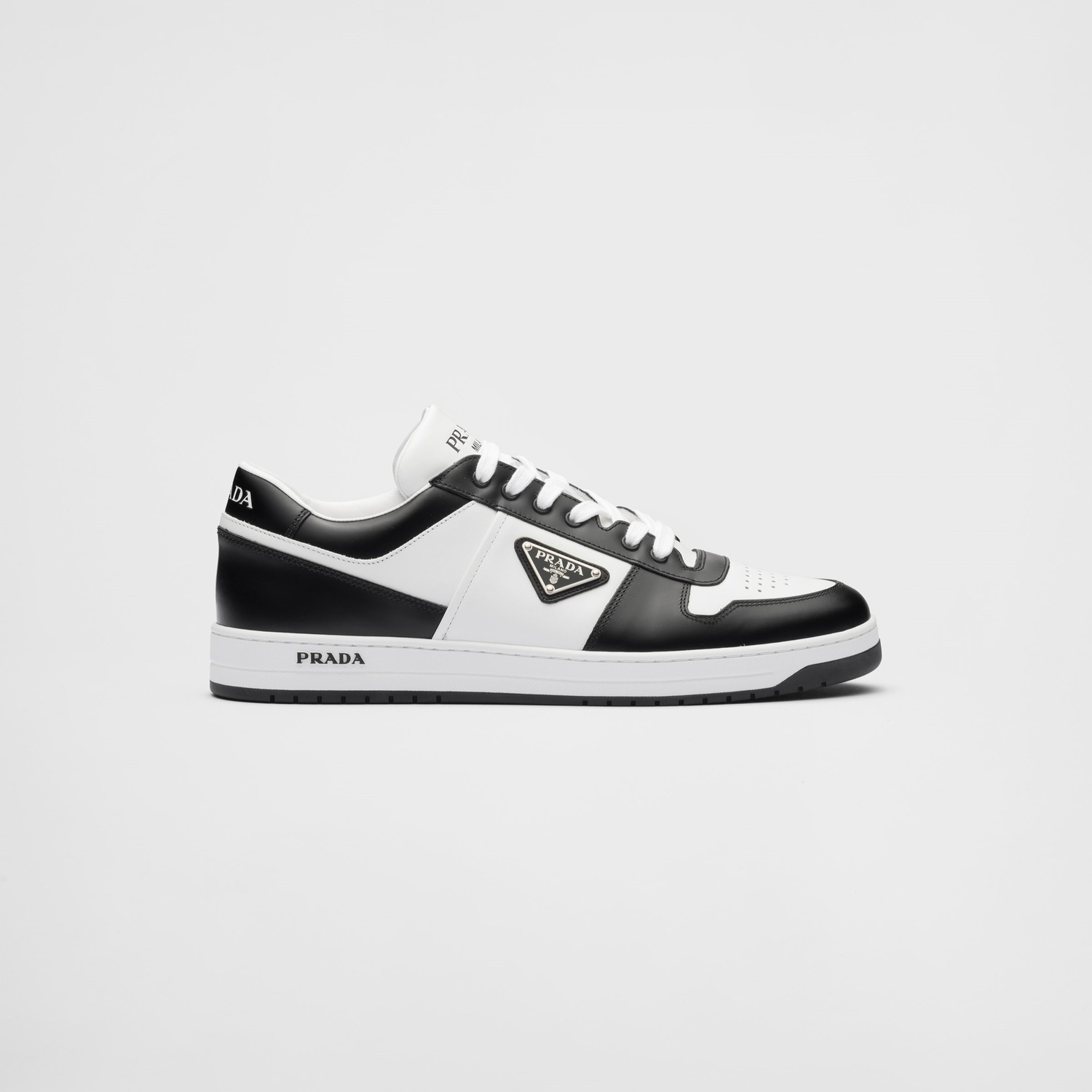 DOWNTOWN LEATHER SNEAKERS, WHITE/BLACK