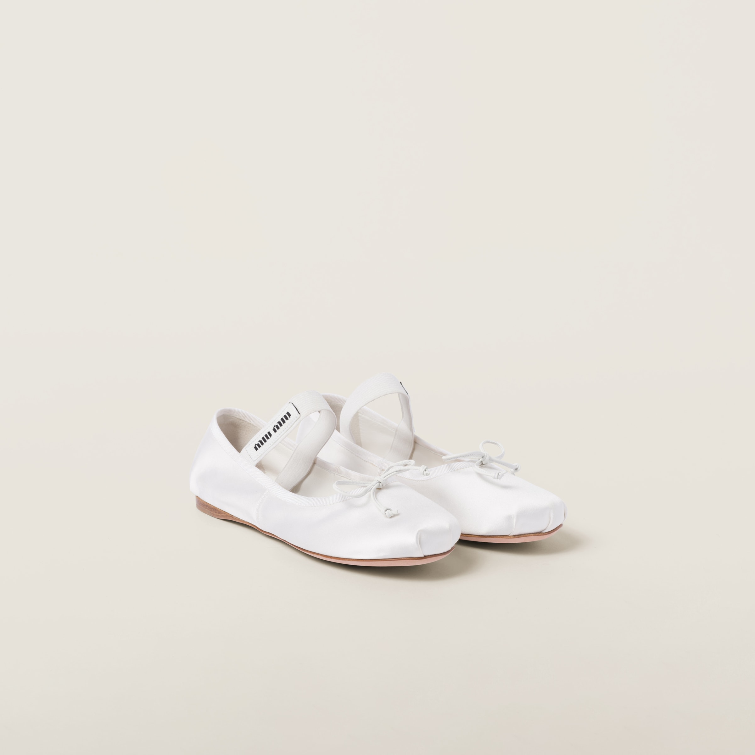 SATIN BALLERINAS, WHITE