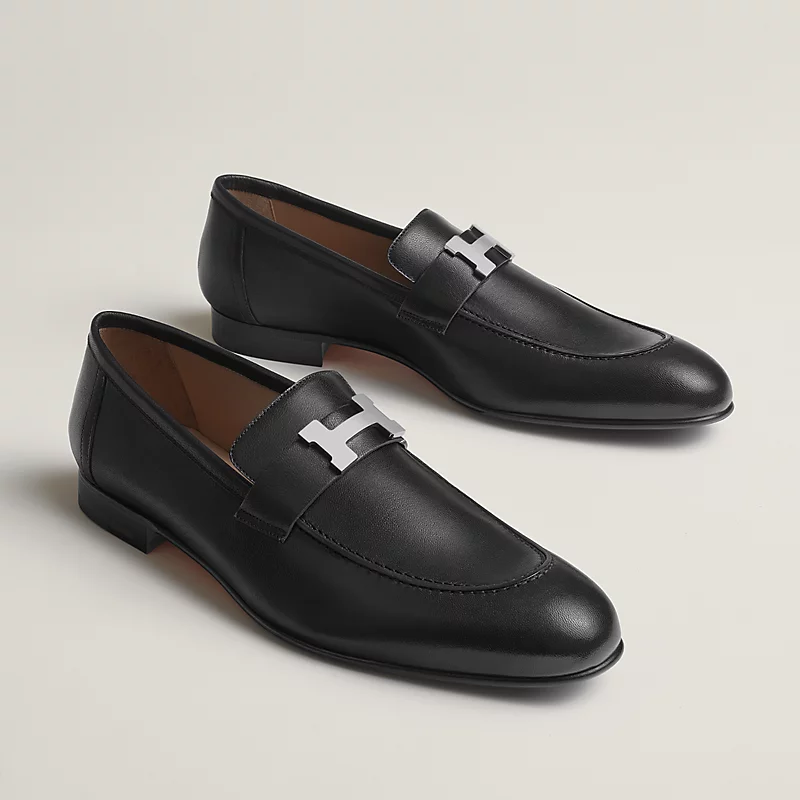 PARIS LOAFER, NOIR (SILVER BUCKLE)