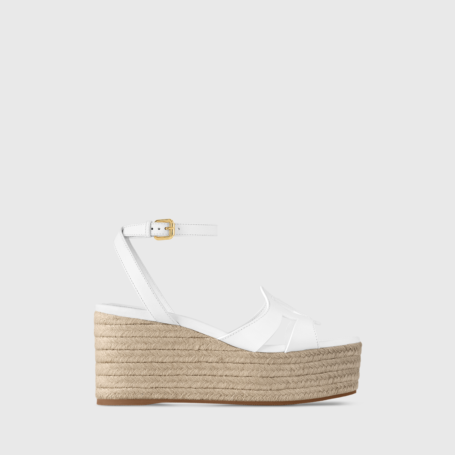 LV ISOLA WEDGE SANDAL, WHITE – 4CM