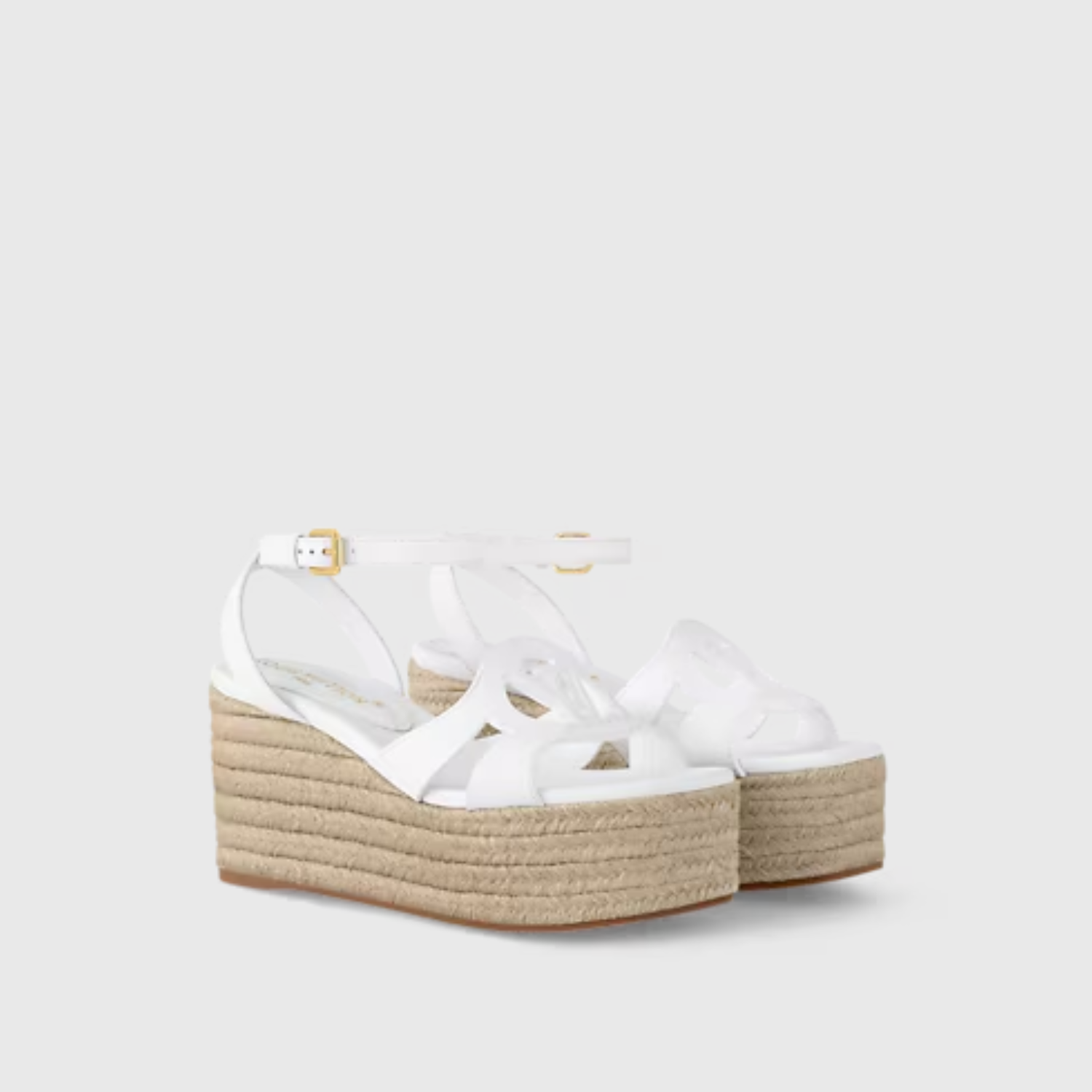 LV ISOLA WEDGE SANDAL, WHITE – 4CM