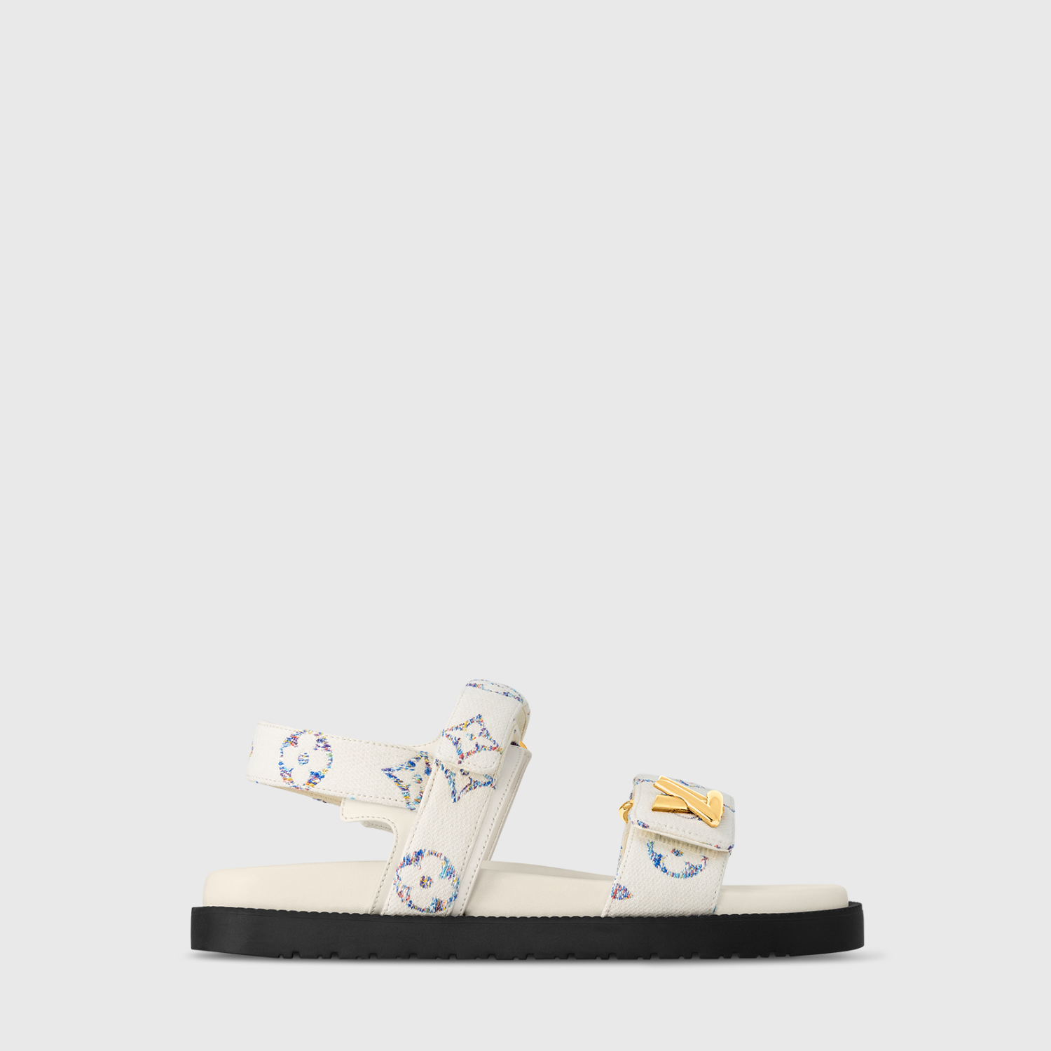 LV SUNSET FLAT COMFORT SANDAL, WHITE