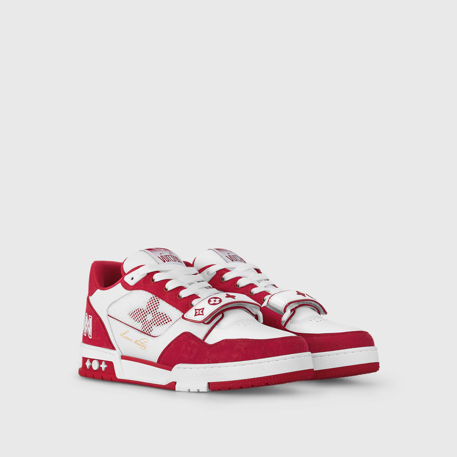 LV TRAINER SNEAKER, RED/ ADJUSTABLE VELCRO STRAP